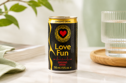 نوشیدنی جنسینگ Love Fun در فضای مصرف